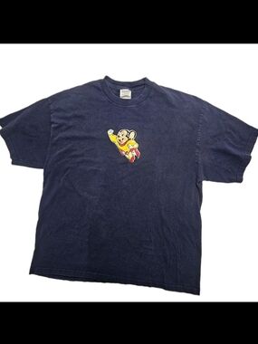 Vintage Mighty Mouse 3D Puff Print T Shirt XL M&O Knits HeavyWeight Y2K USA TV